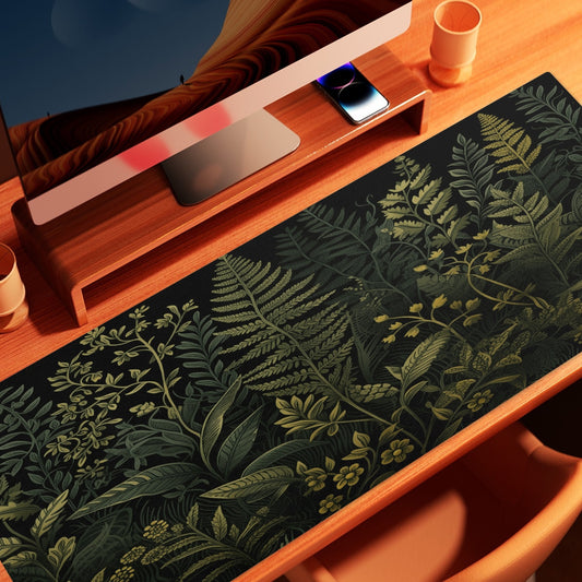 Dark Floral Mouse Pad Desk Cover